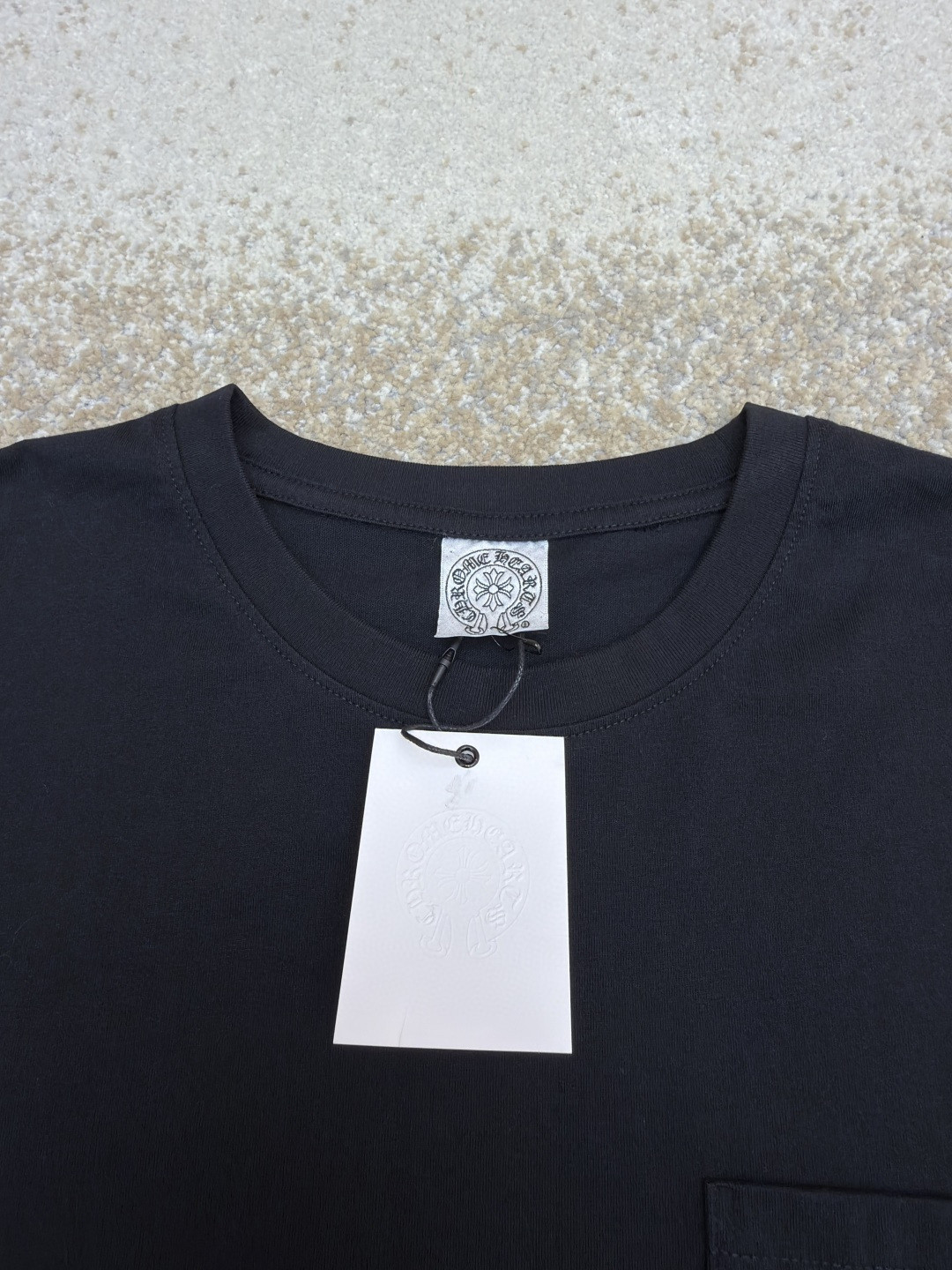 Chrome Hearts 克罗心 十字暗纹长袖卫衣 T恤 打底衫 套头 黑色 A0 