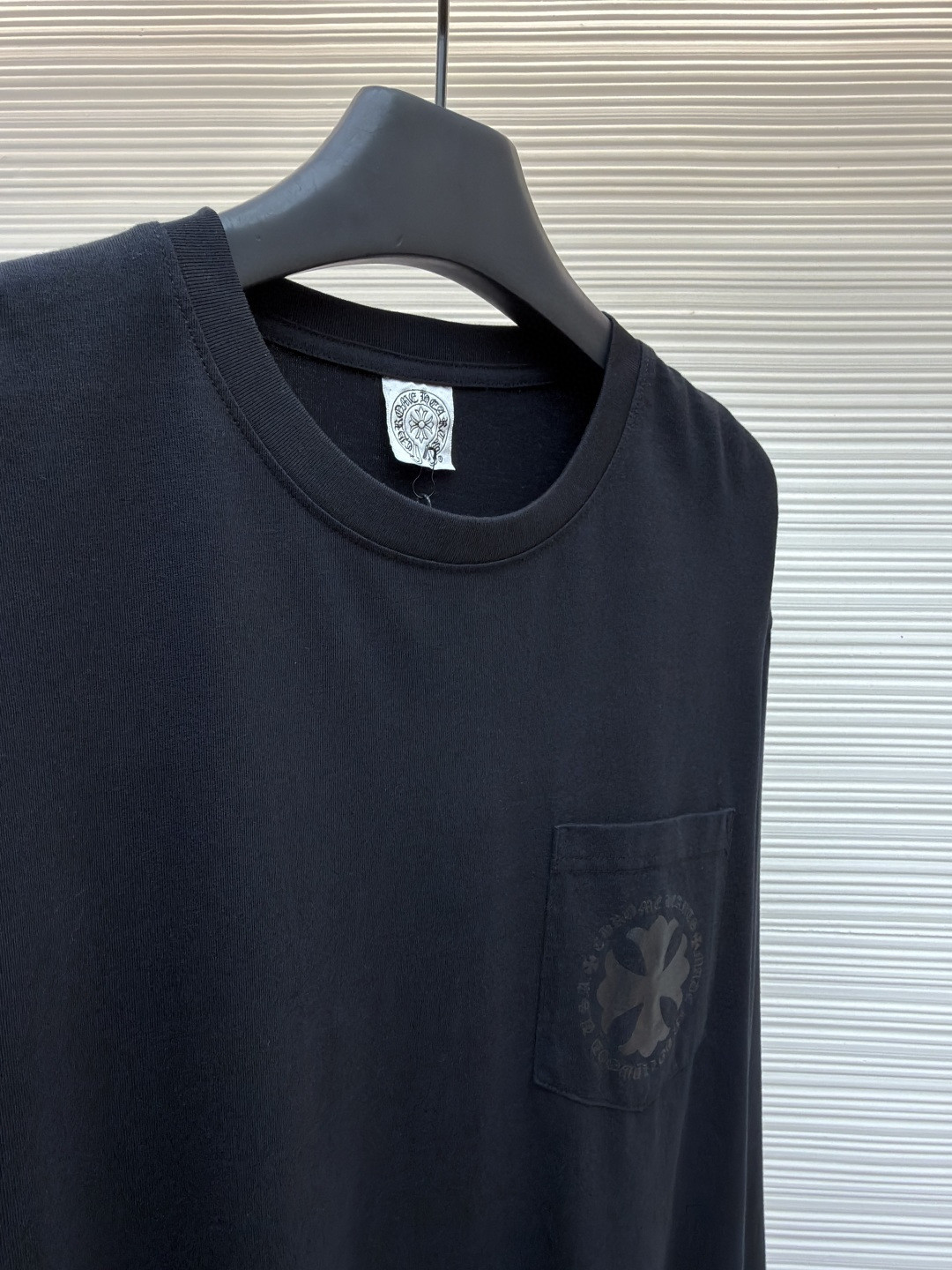 Chrome Hearts 克罗心 十字暗纹长袖卫衣 T恤 打底衫 套头 黑色 A0 
