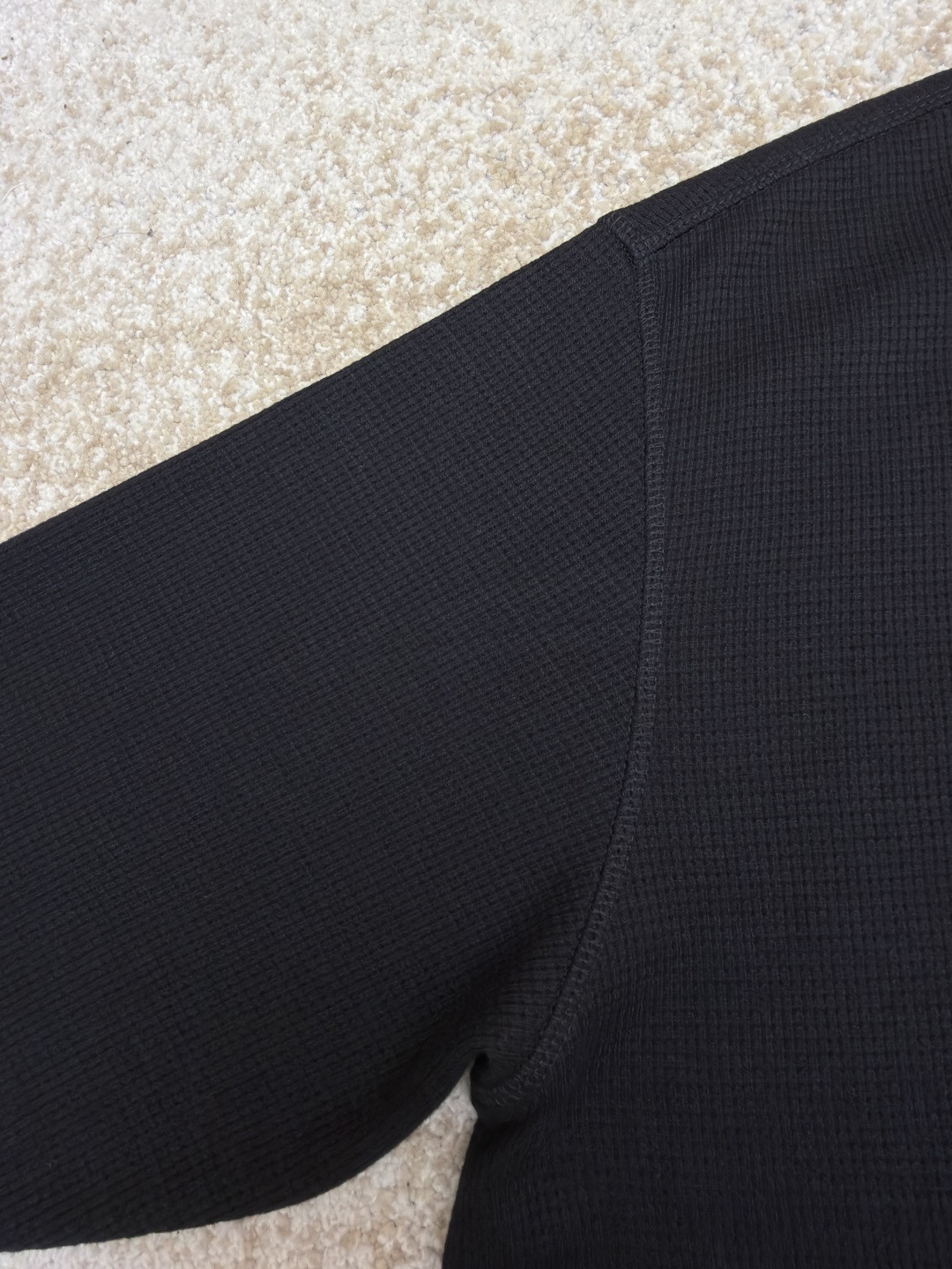 Chrome Hearts 克罗心 十字花暗纹华夫格长袖卫衣 T恤 套头 黑色 A5