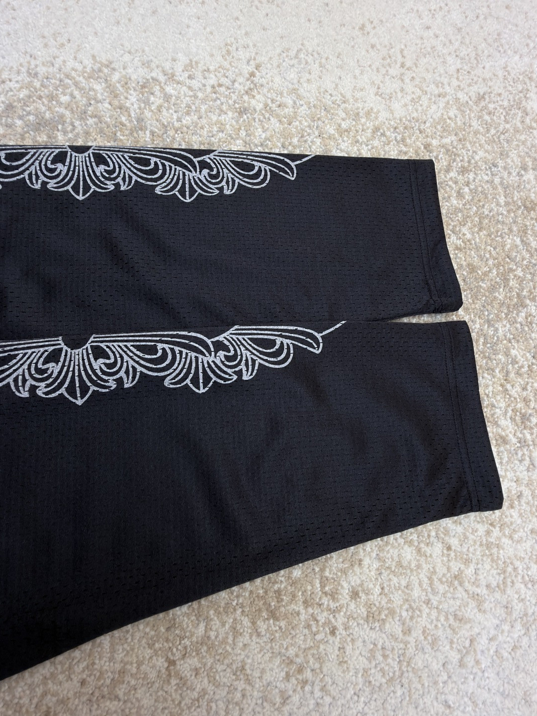 Chrome Hearts 克罗心 冰球服字母印花网眼长袖 T恤 黑色 A0 CH-196637