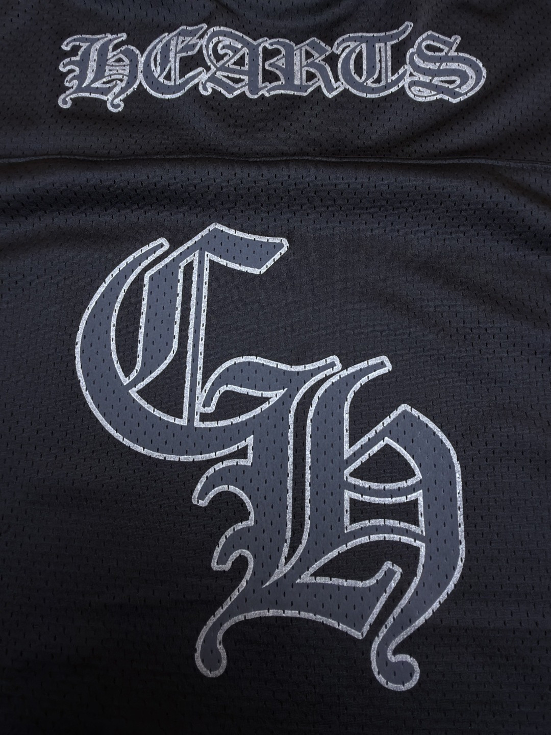 Chrome Hearts 克罗心 冰球服字母印花网眼长袖 T恤 黑色 A0 CH-196637