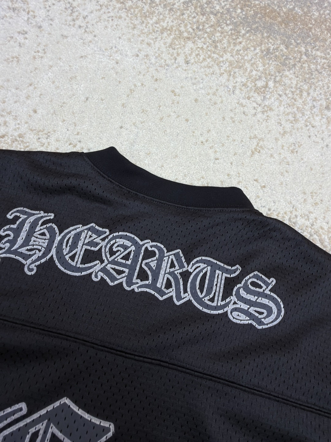 Chrome Hearts 克罗心 冰球服字母印花网眼长袖 T恤 黑色 A0 CH-196637