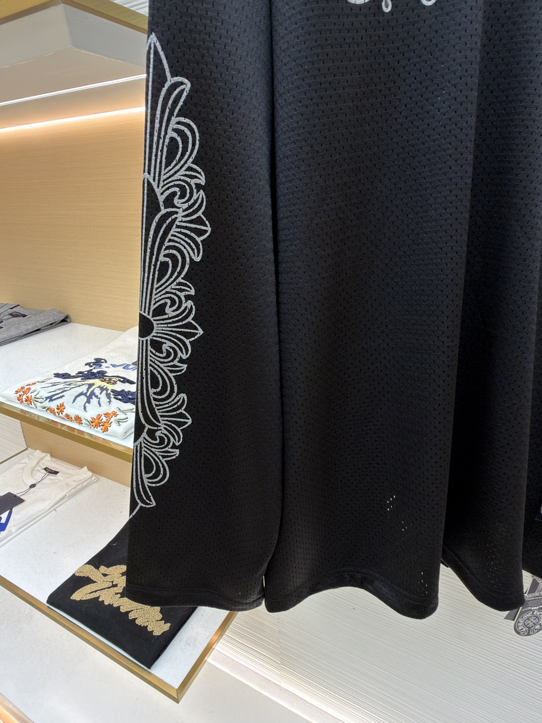 Chrome Hearts 克罗心 冰球服字母印花网眼长袖 T恤 黑色 A0 CH-196637