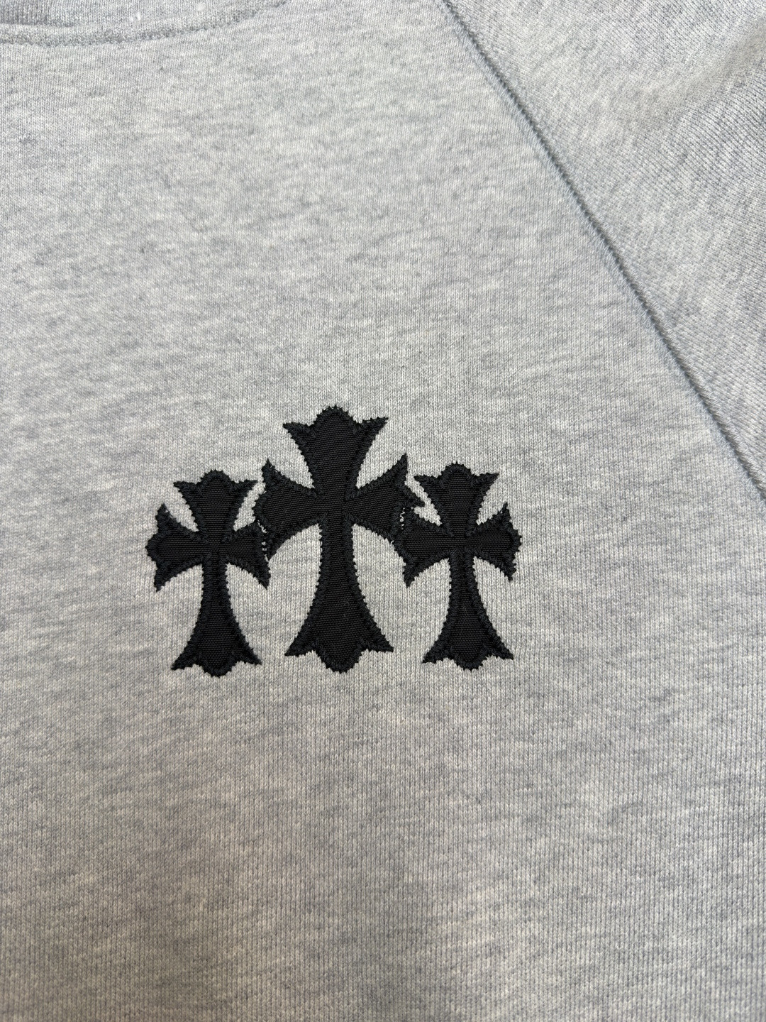 Chrome Hearts 克罗心 十字架徽标长袖连帽卫衣 套头 灰色 A5 