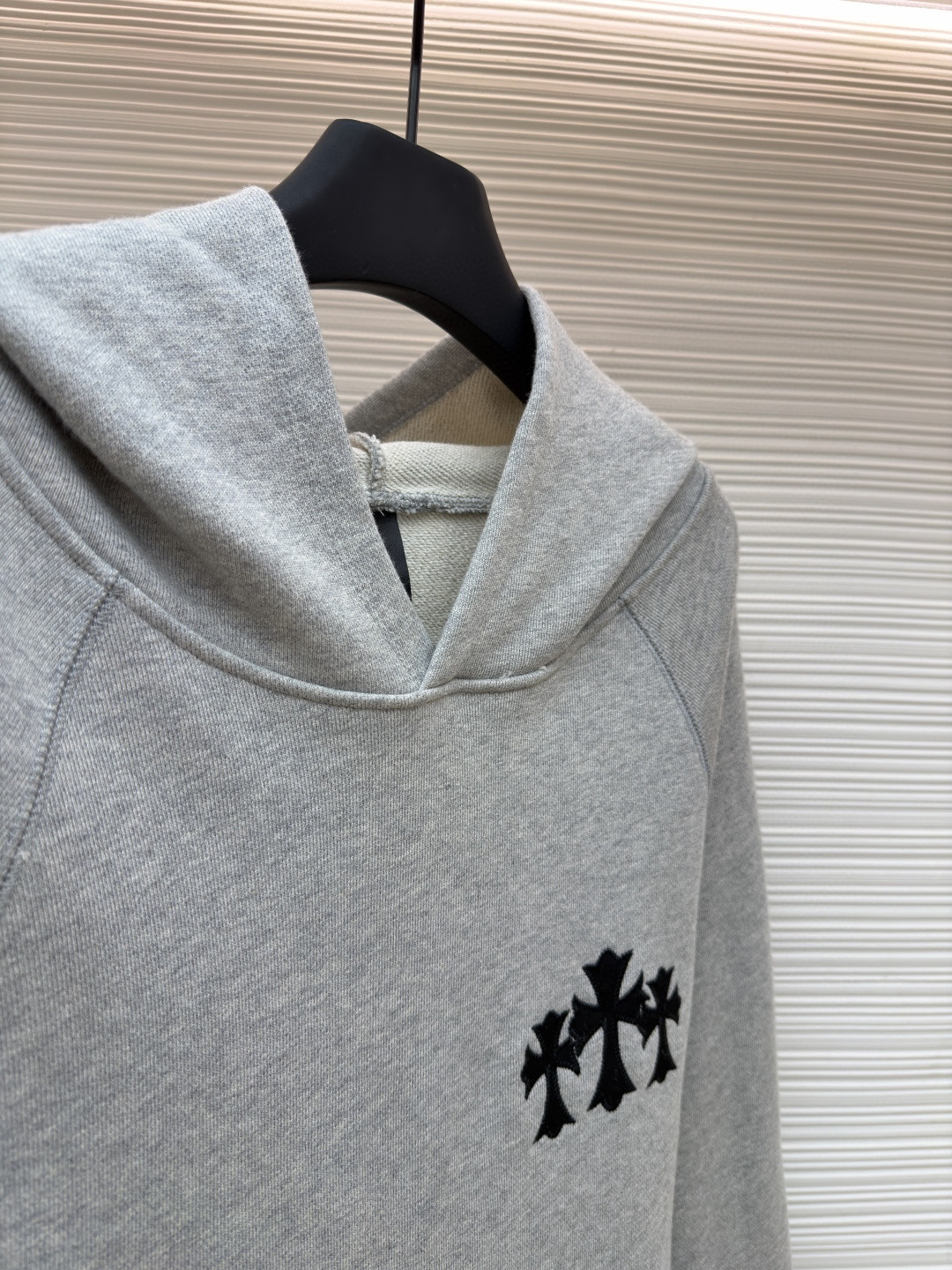 Chrome Hearts 克罗心 十字架徽标长袖连帽卫衣 套头 灰色 A5 