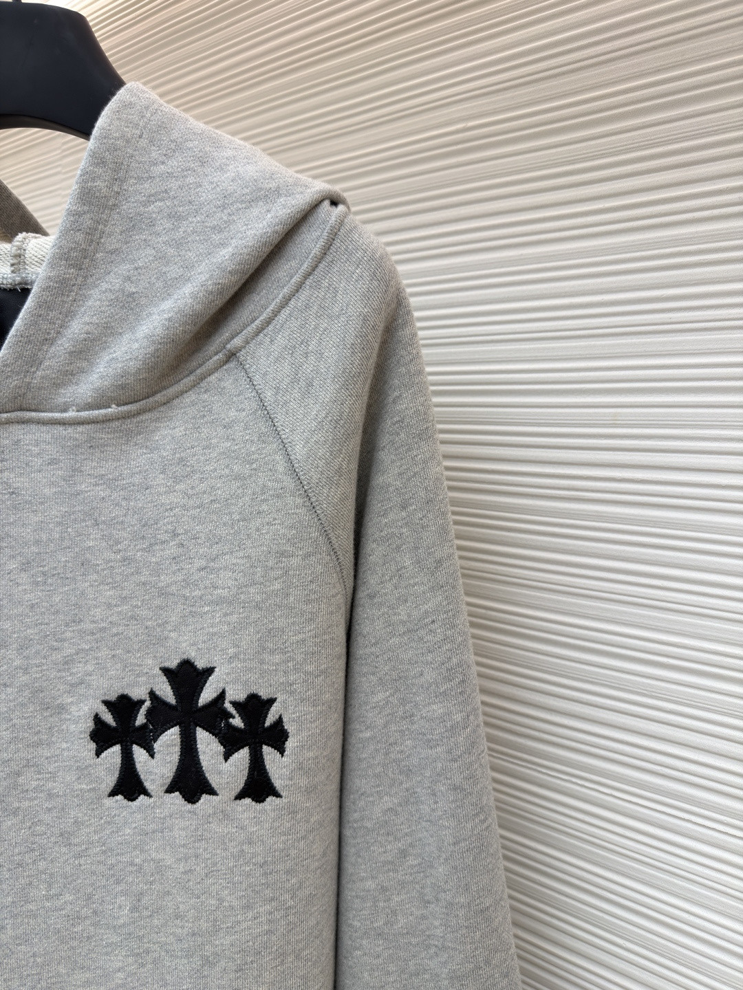 Chrome Hearts 克罗心 十字架徽标长袖连帽卫衣 套头 灰色 A5 