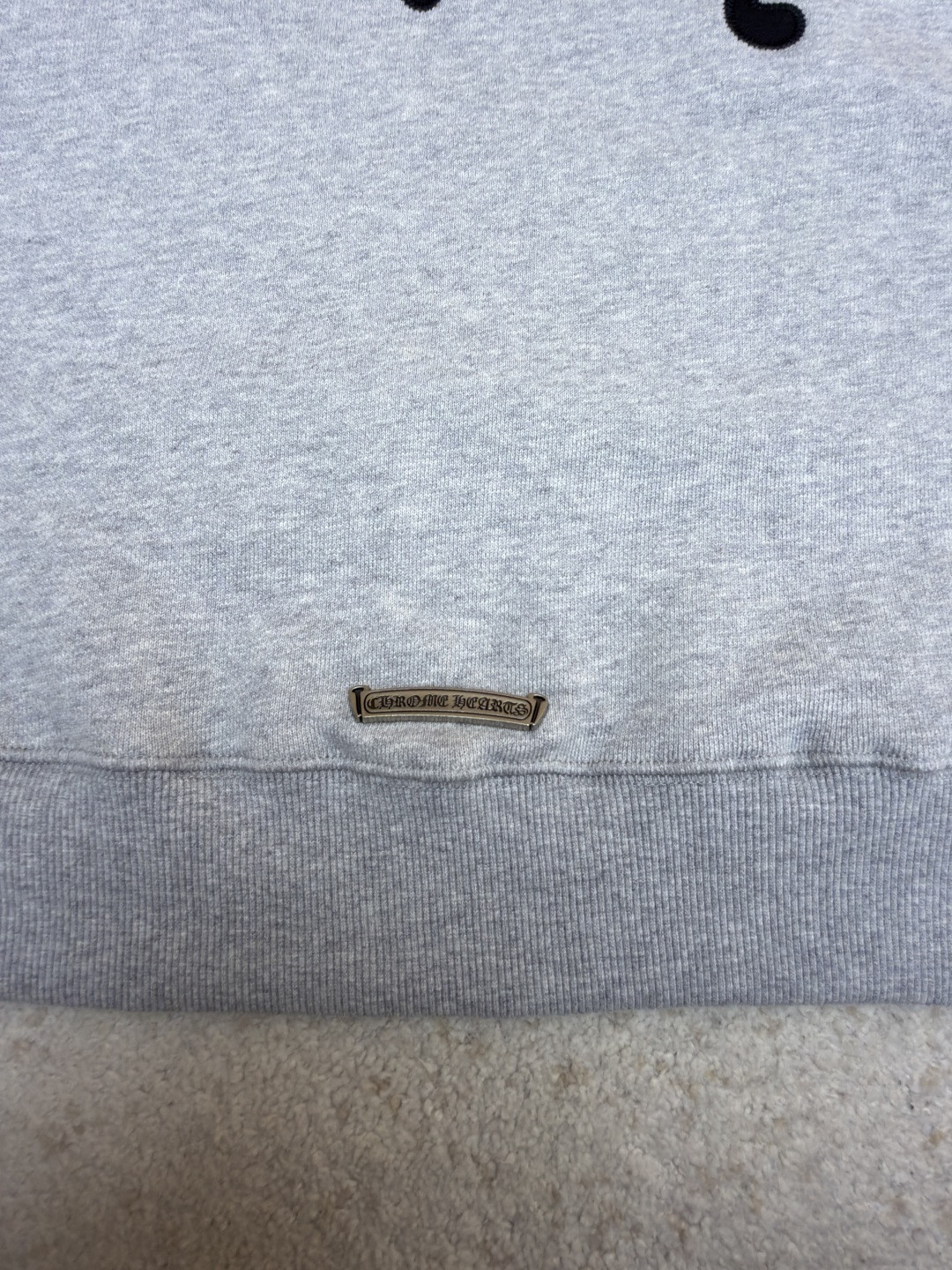 Chrome Hearts 克罗心 十字架徽标圆领长袖卫衣 套头 灰色 A5 CH-2025-6150