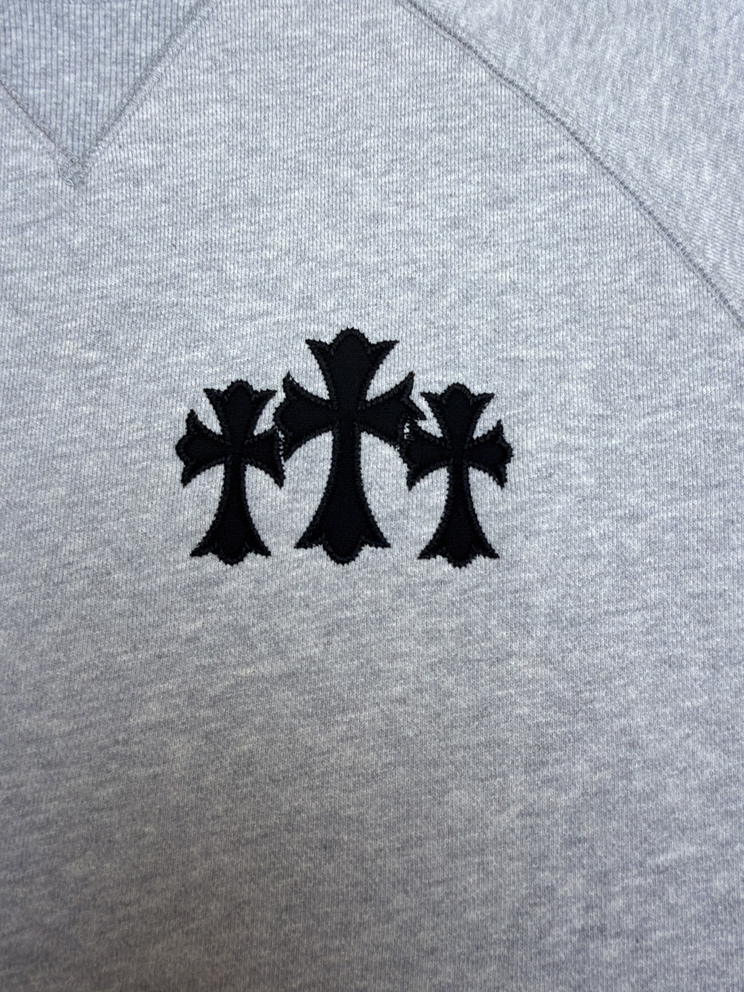 Chrome Hearts 克罗心 十字架徽标圆领长袖卫衣 套头 灰色 A5 CH-2025-6150