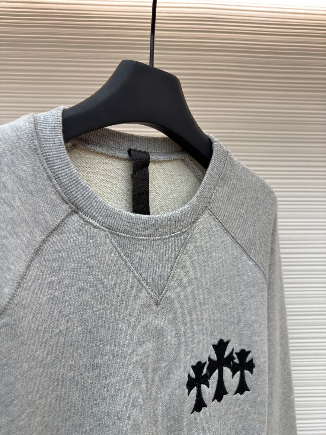Chrome Hearts 克罗心 十字架徽标圆领长袖卫衣 套头 灰色 A5 CH-2025-6150