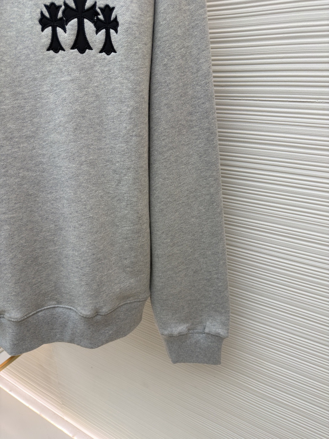 Chrome Hearts 克罗心 十字架徽标圆领长袖卫衣 套头 灰色 A5 CH-2025-6150