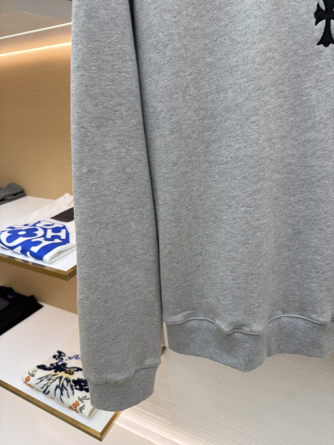 Chrome Hearts 克罗心 十字架徽标圆领长袖卫衣 套头 灰色 A5 CH-2025-6150