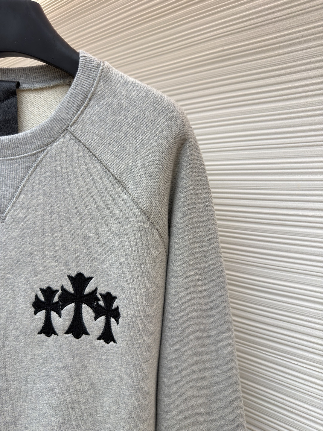 Chrome Hearts 克罗心 十字架徽标圆领长袖卫衣 套头 灰色 A5 CH-2025-6150