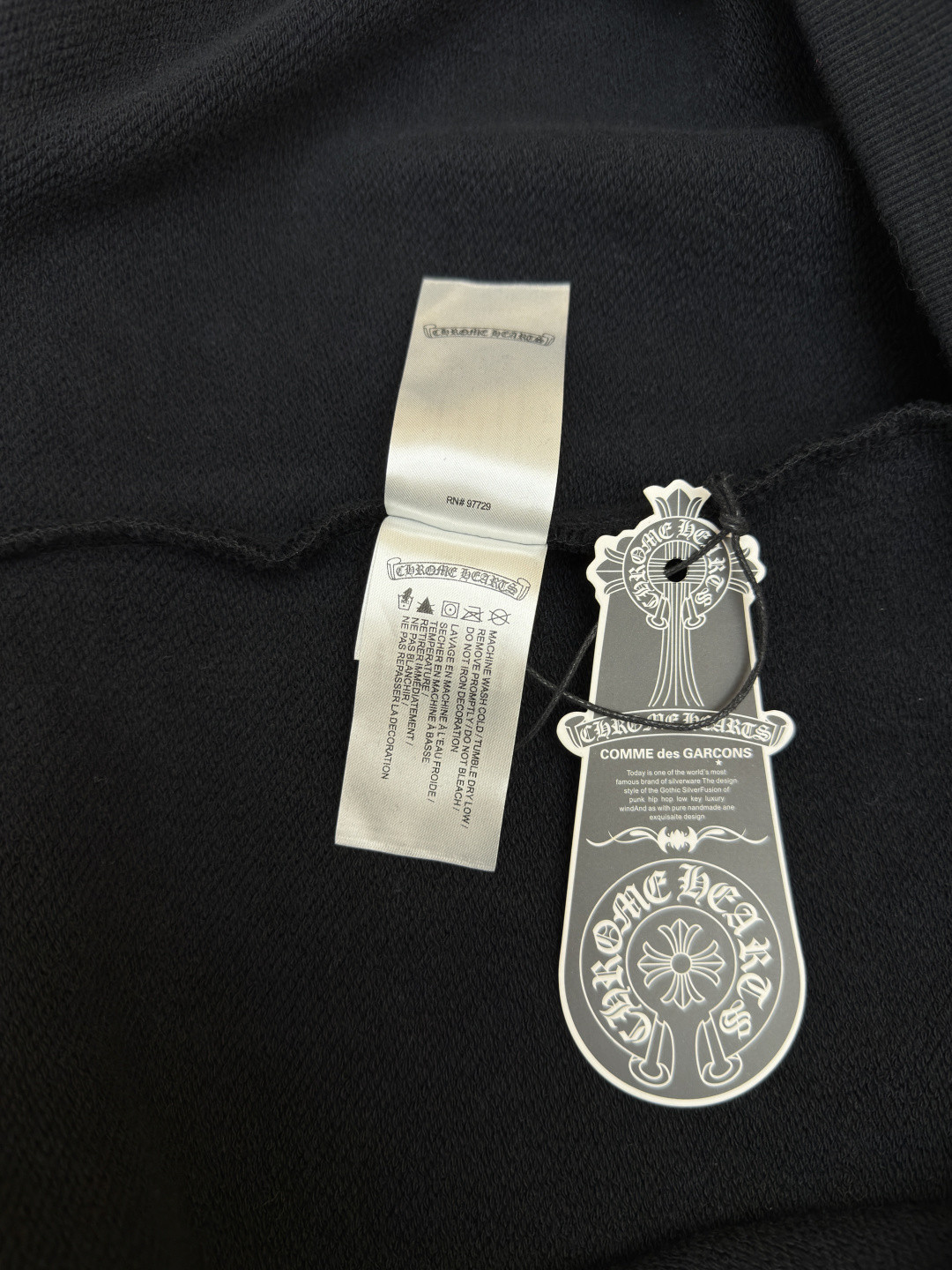 Chrome Hearts 克罗心 十字架徽标圆领长袖卫衣 套头 黑色 A5 1SS2504CH7CCN