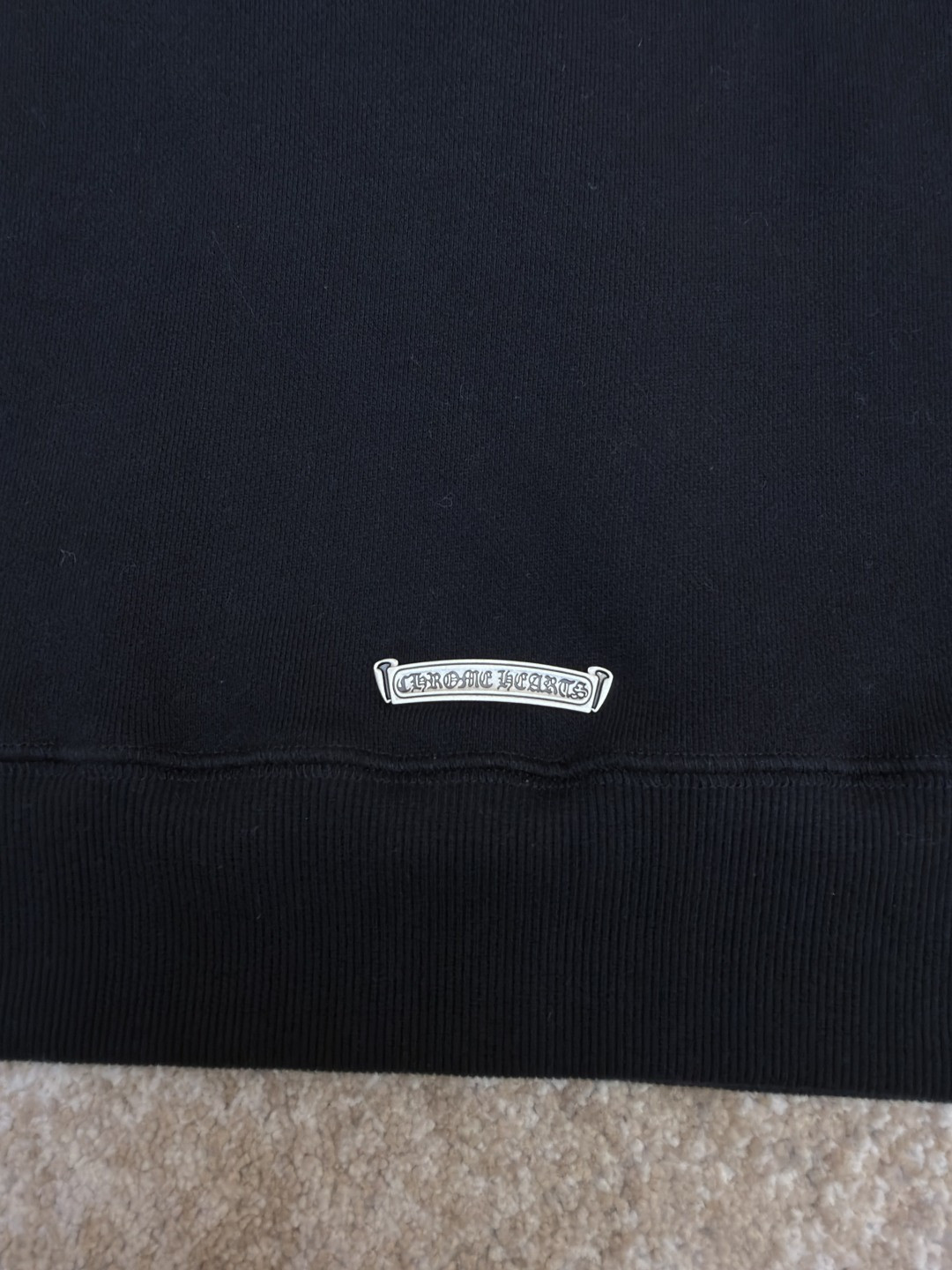 Chrome Hearts 克罗心 十字架徽标圆领长袖卫衣 套头 黑色 A5 1SS2504CH7CCN