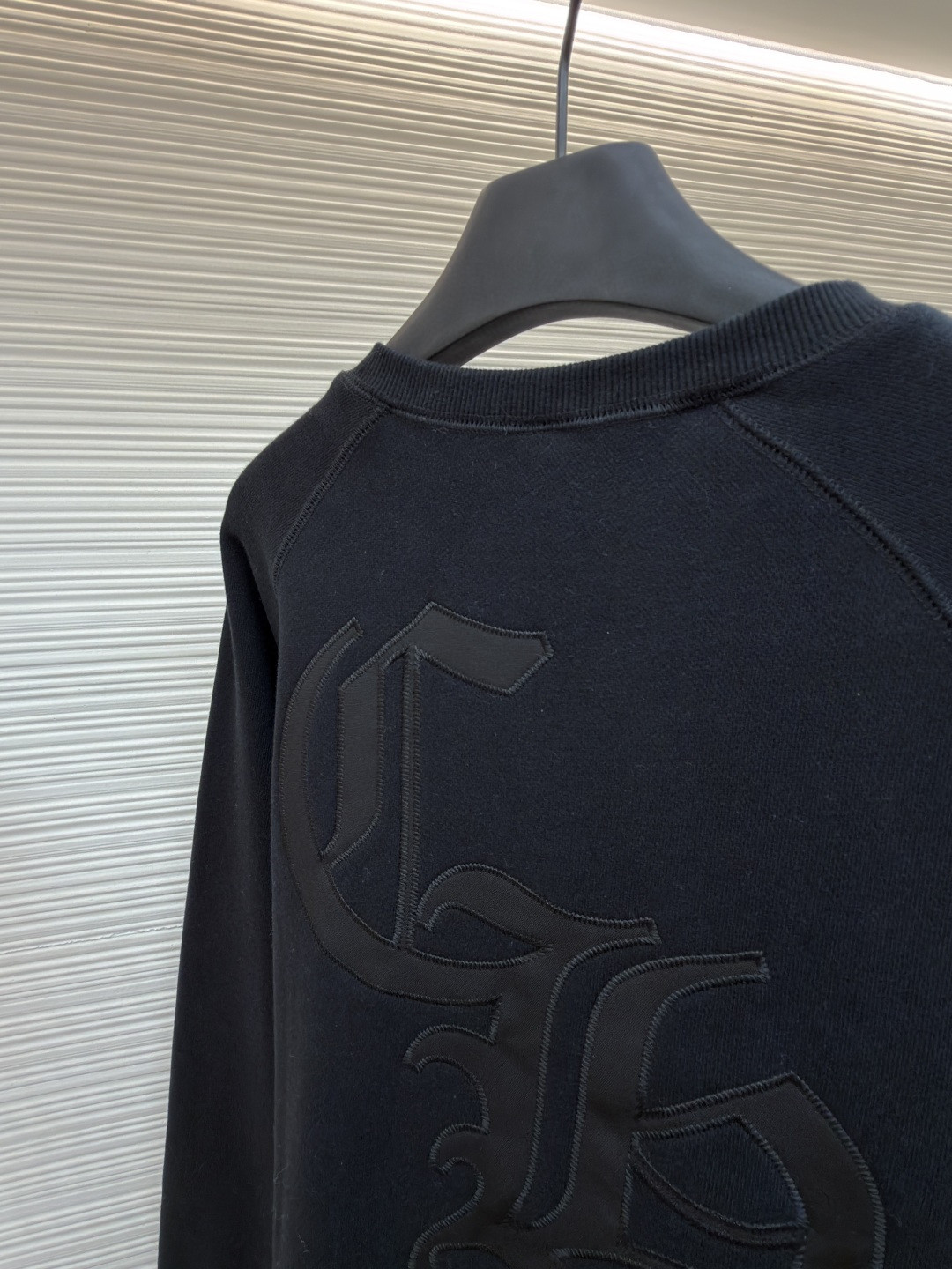 Chrome Hearts 克罗心 十字架徽标圆领长袖卫衣 套头 黑色 A5 1SS2504CH7CCN