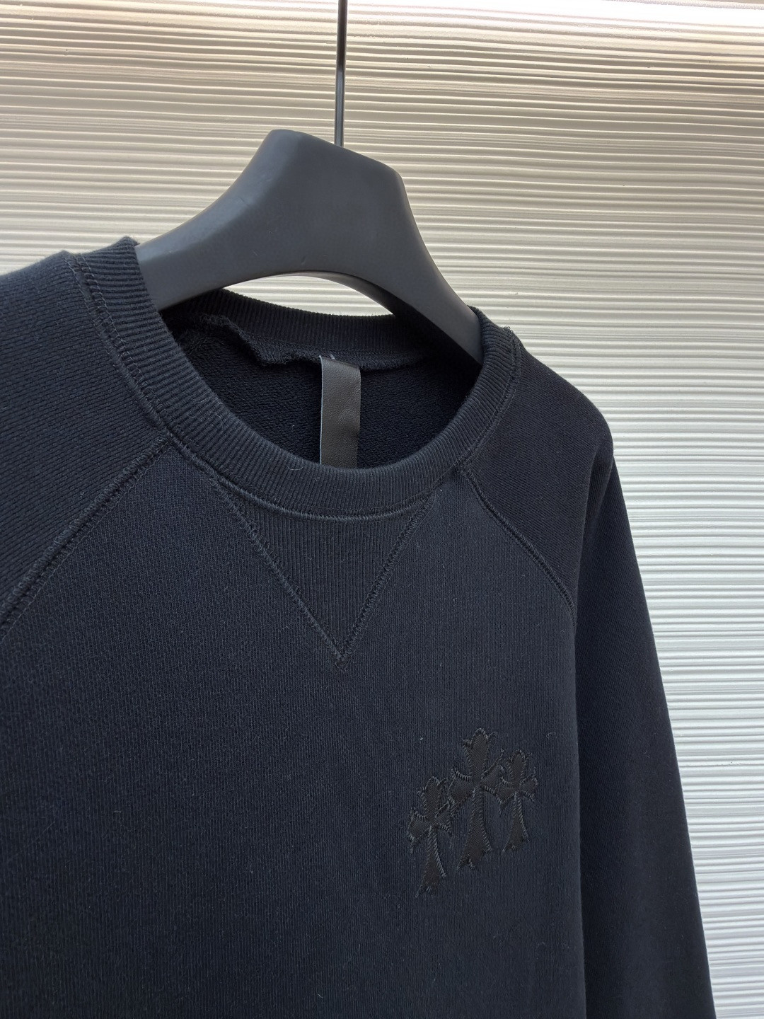 Chrome Hearts 克罗心 十字架徽标圆领长袖卫衣 套头 黑色 A5 1SS2504CH7CCN