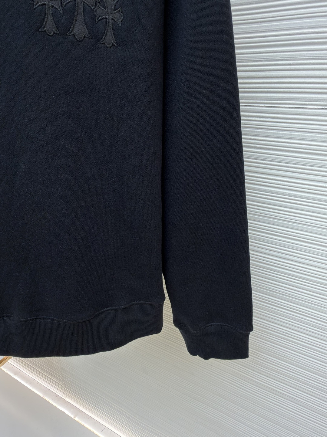 Chrome Hearts 克罗心 十字架徽标圆领长袖卫衣 套头 黑色 A5 1SS2504CH7CCN