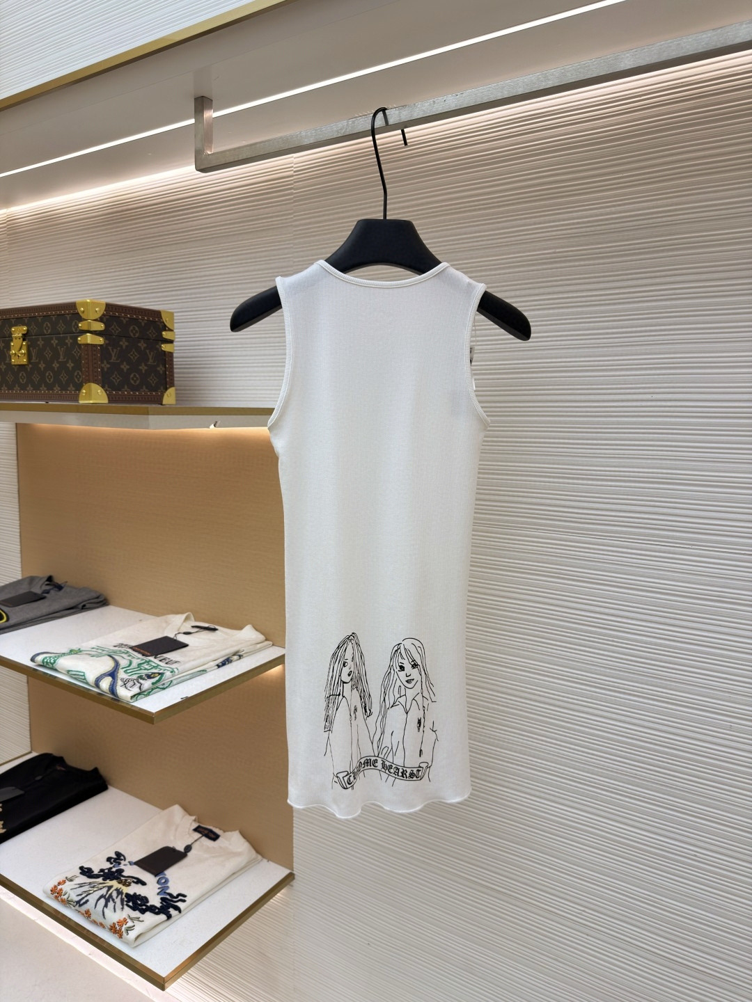 Chrome Hearts 克罗心 手绘漫画女孩梵文背心裙 白色 A0 CH-216512