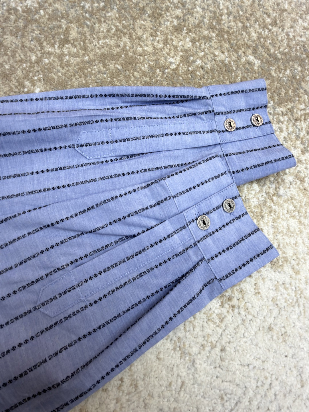 Chrome Hearts 克罗心梵文满印色织衬衫 外套 长袖 蓝色 B0