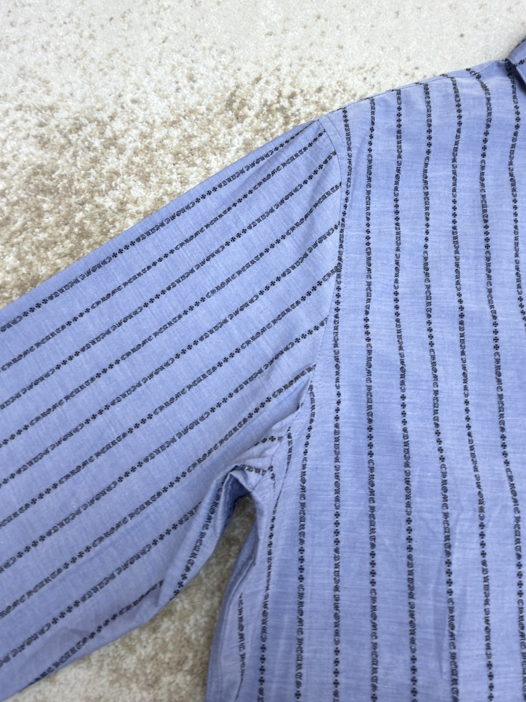 Chrome Hearts 克罗心梵文满印色织衬衫 外套 长袖 蓝色 B0