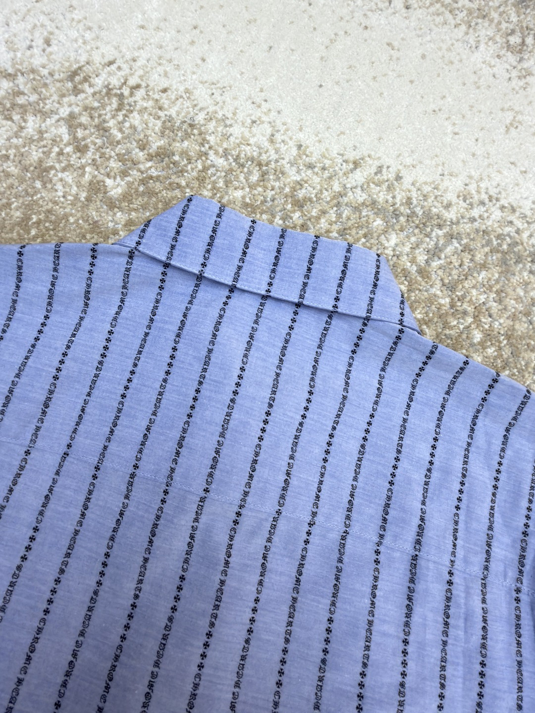 Chrome Hearts 克罗心梵文满印色织衬衫 外套 长袖 蓝色 B0