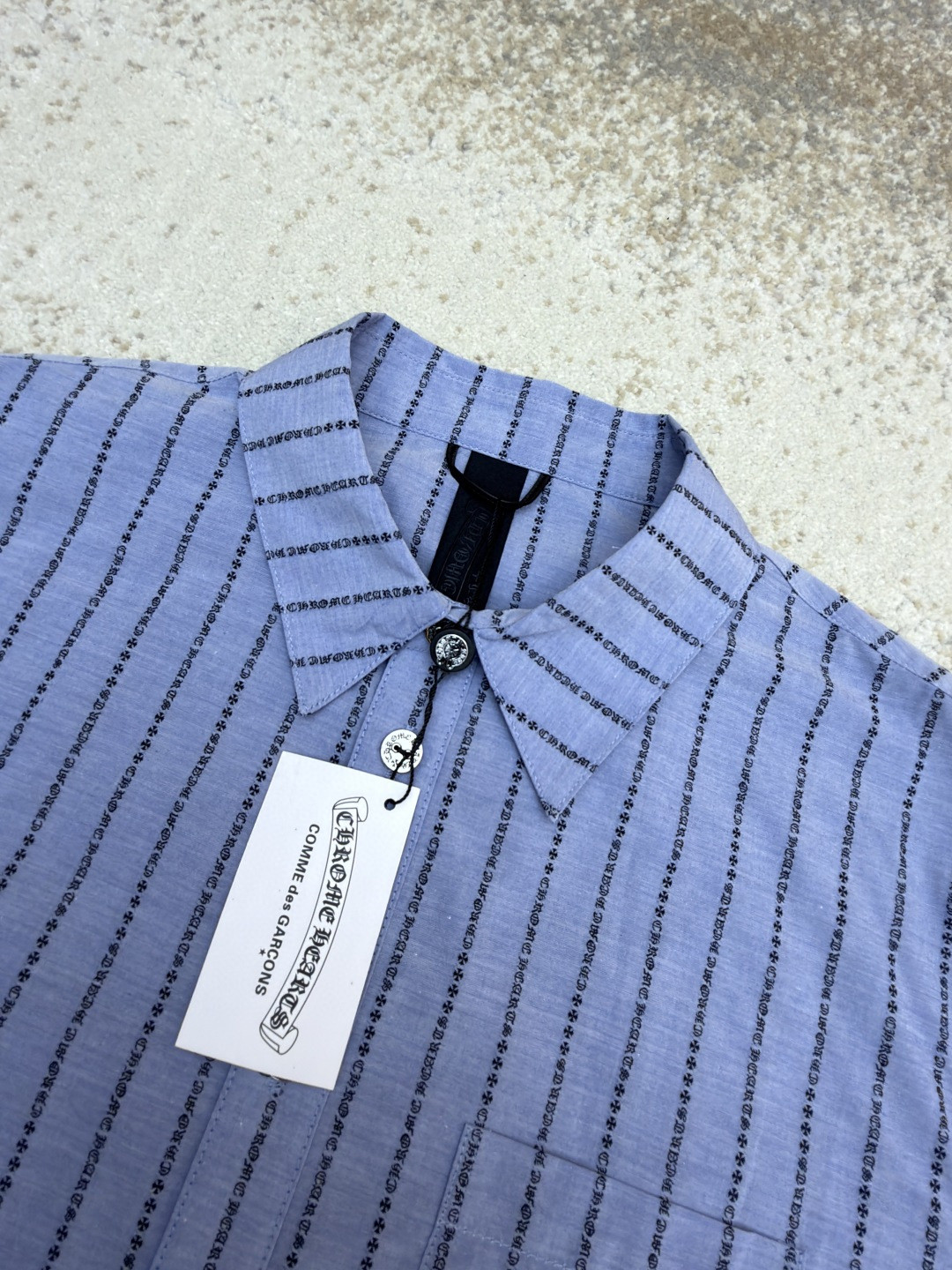 Chrome Hearts 克罗心梵文满印色织衬衫 外套 长袖 蓝色 B0