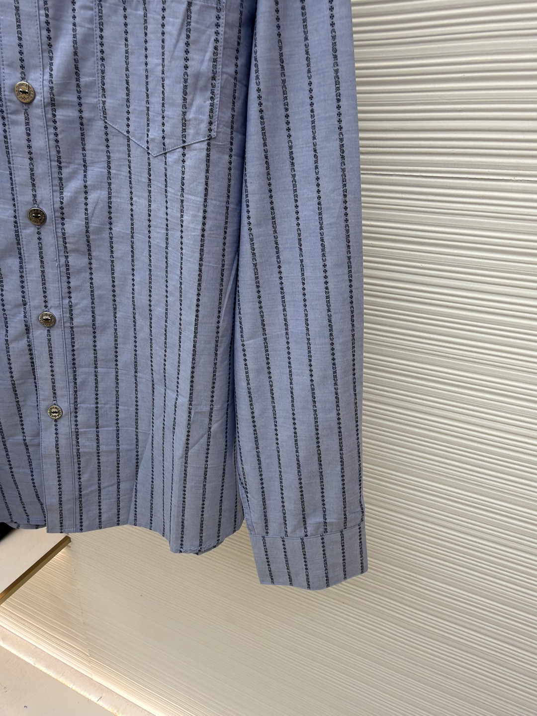 Chrome Hearts 克罗心梵文满印色织衬衫 外套 长袖 蓝色 B0