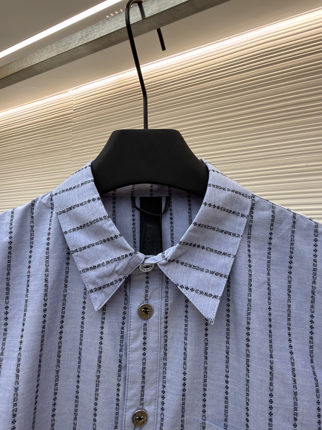 Chrome Hearts 克罗心梵文满印色织衬衫 外套 长袖 蓝色 B0