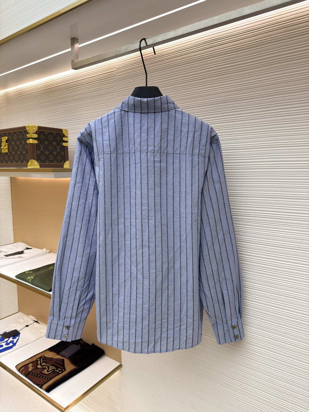 Chrome Hearts 克罗心梵文满印色织衬衫 外套 长袖 蓝色 B0