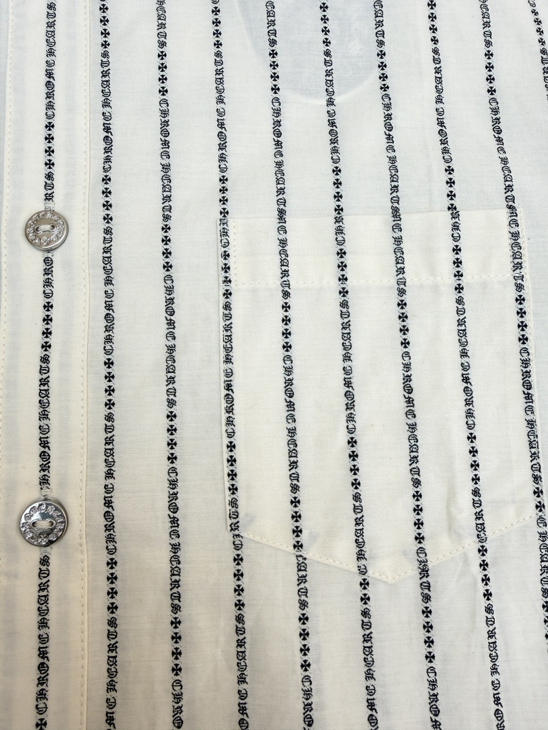 Chrome Hearts 克罗心梵文满印色织衬衫 外套 长袖 白色 B0