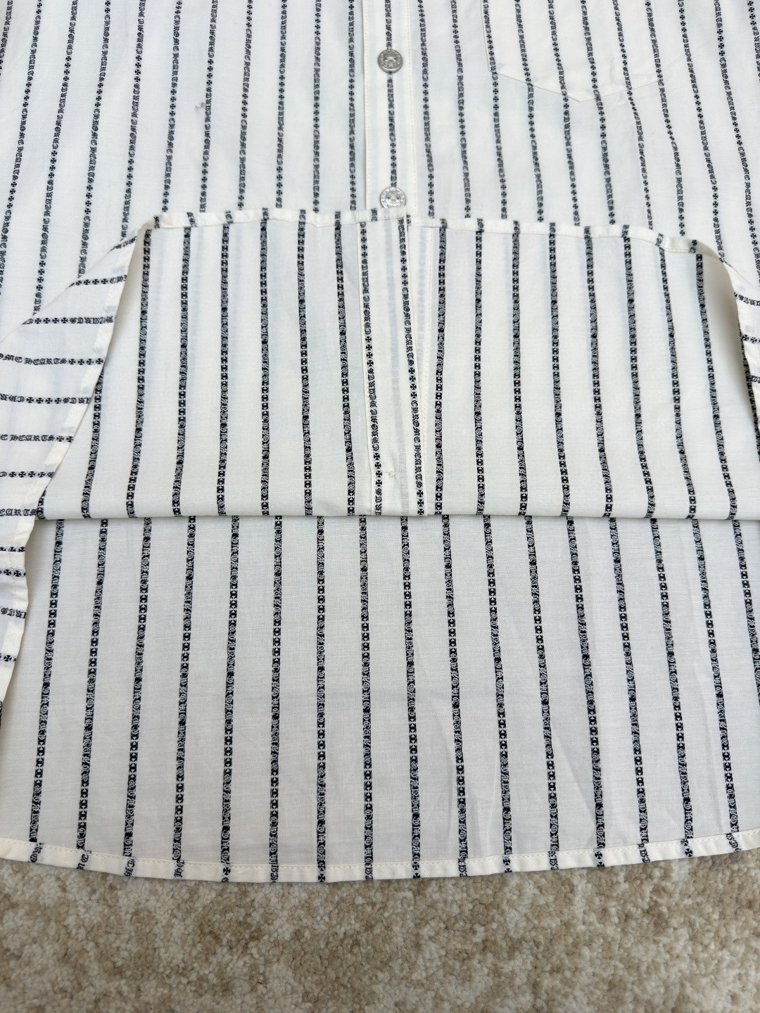 Chrome Hearts 克罗心梵文满印色织衬衫 外套 长袖 白色 B0