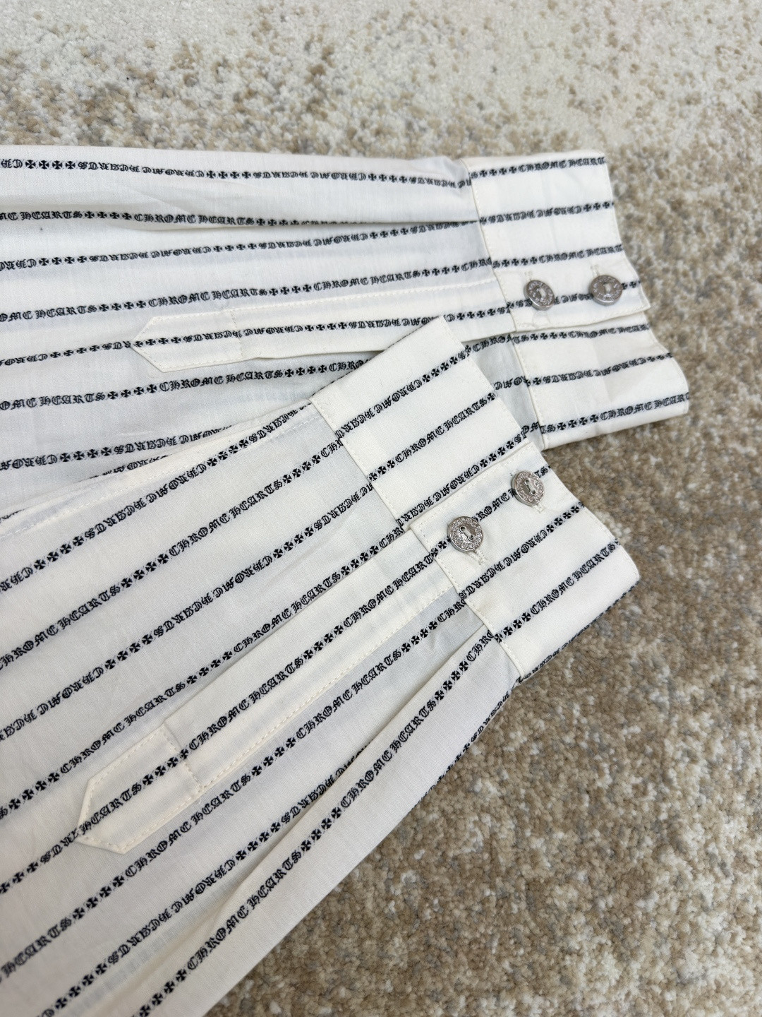 Chrome Hearts 克罗心梵文满印色织衬衫 外套 长袖 白色 B0