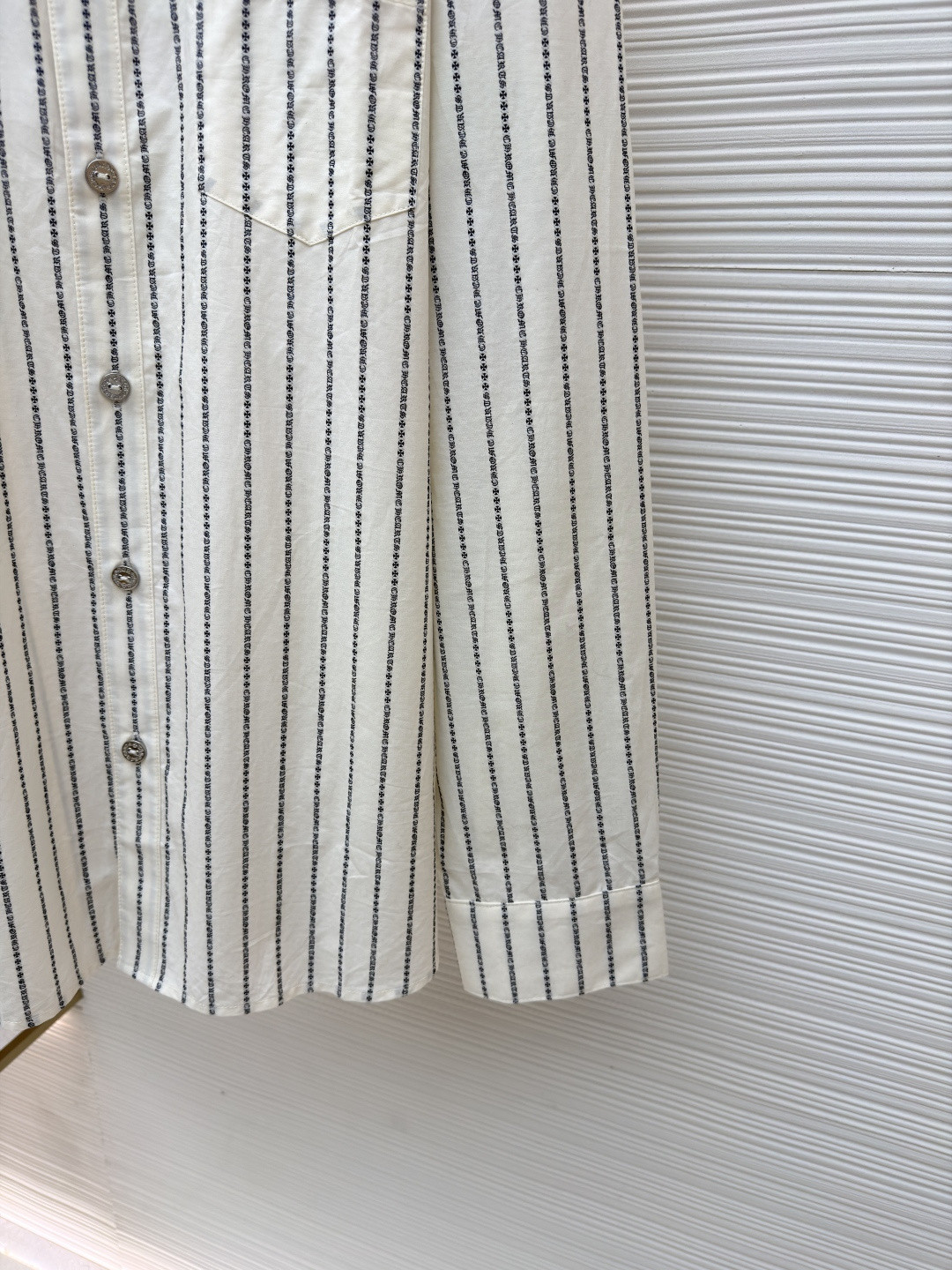 Chrome Hearts 克罗心梵文满印色织衬衫 外套 长袖 白色 B0