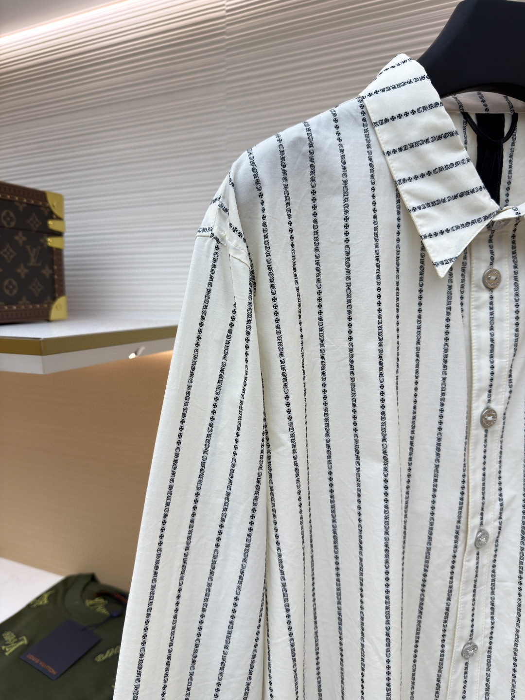 Chrome Hearts 克罗心梵文满印色织衬衫 外套 长袖 白色 B0