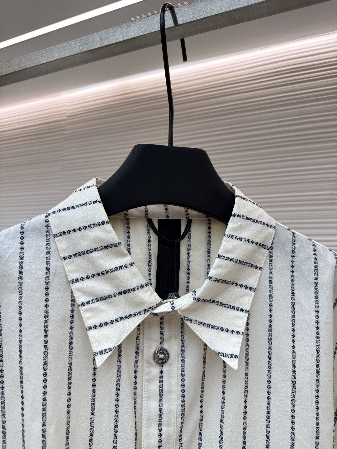 Chrome Hearts 克罗心梵文满印色织衬衫 外套 长袖 白色 B0