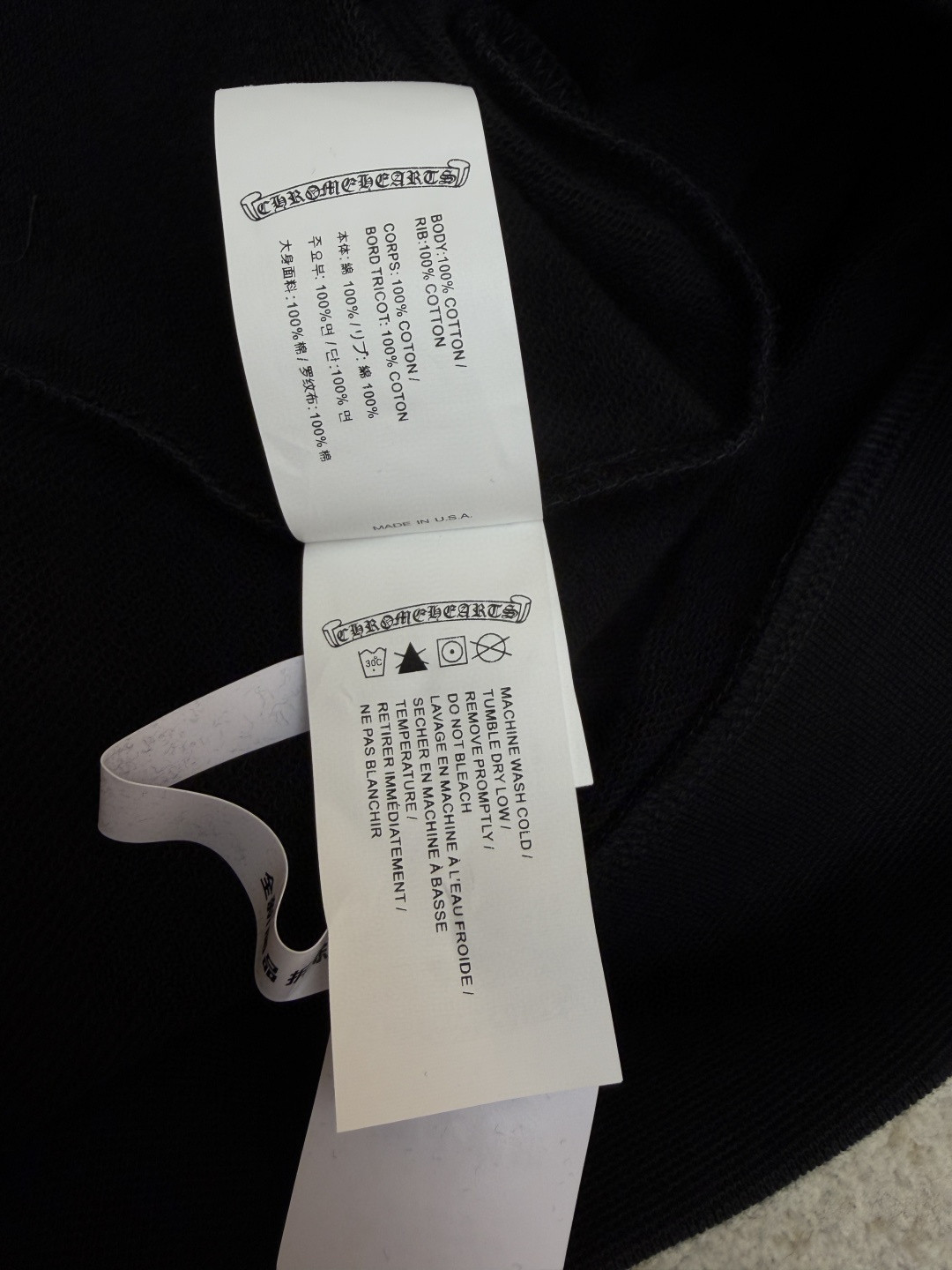 925纯银 Chrome Hearts 克罗心 后背梵文刺绣拉链连帽卫衣 外套 长袖 黑色 A5 