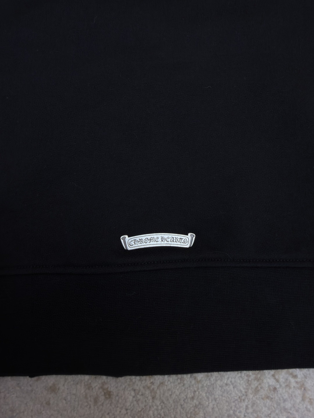 925纯银 Chrome Hearts 克罗心 后背梵文刺绣拉链连帽卫衣 外套 长袖 黑色 A5 