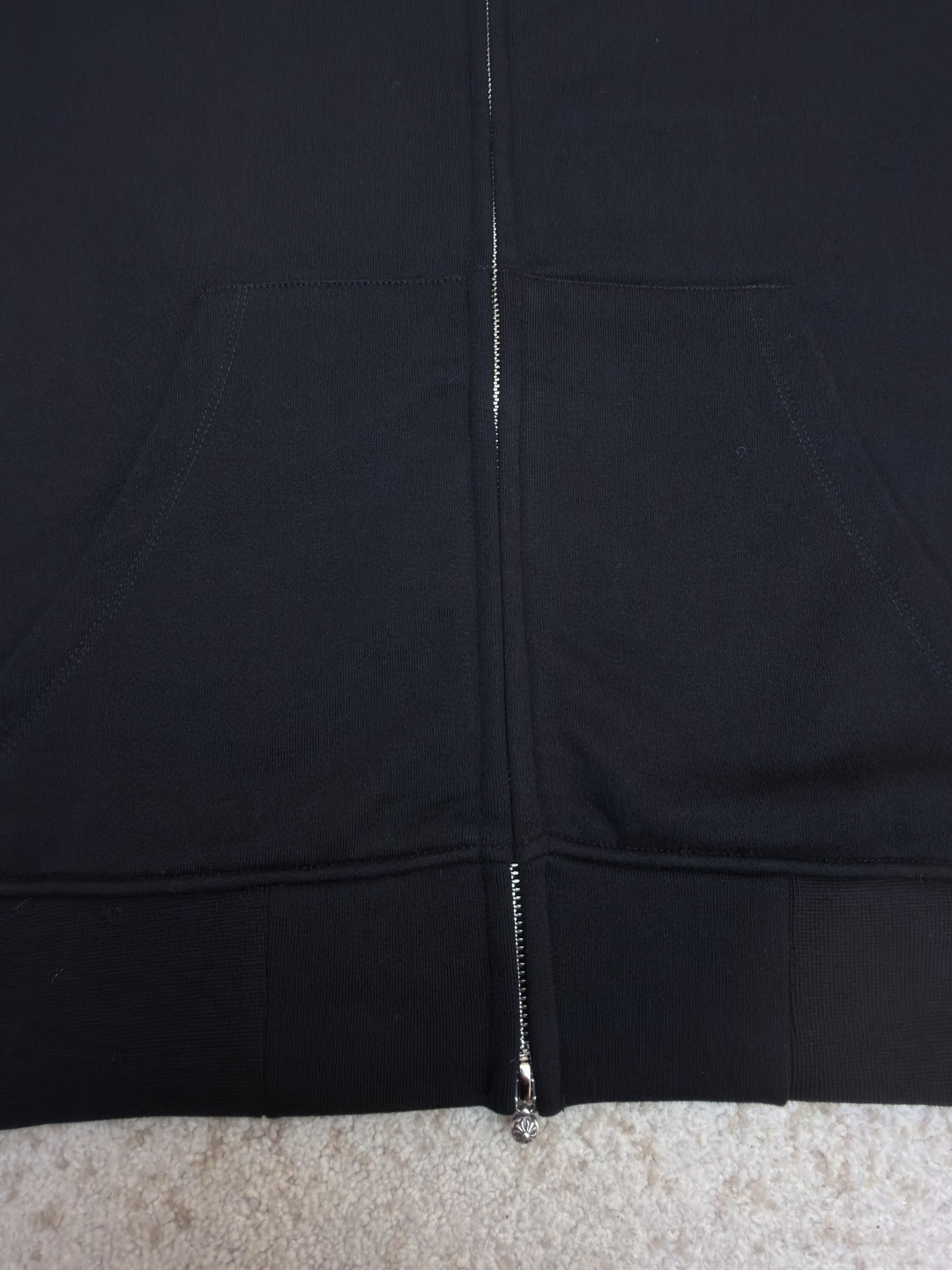 925纯银 Chrome Hearts 克罗心 后背梵文刺绣拉链连帽卫衣 外套 长袖 黑色 A5 