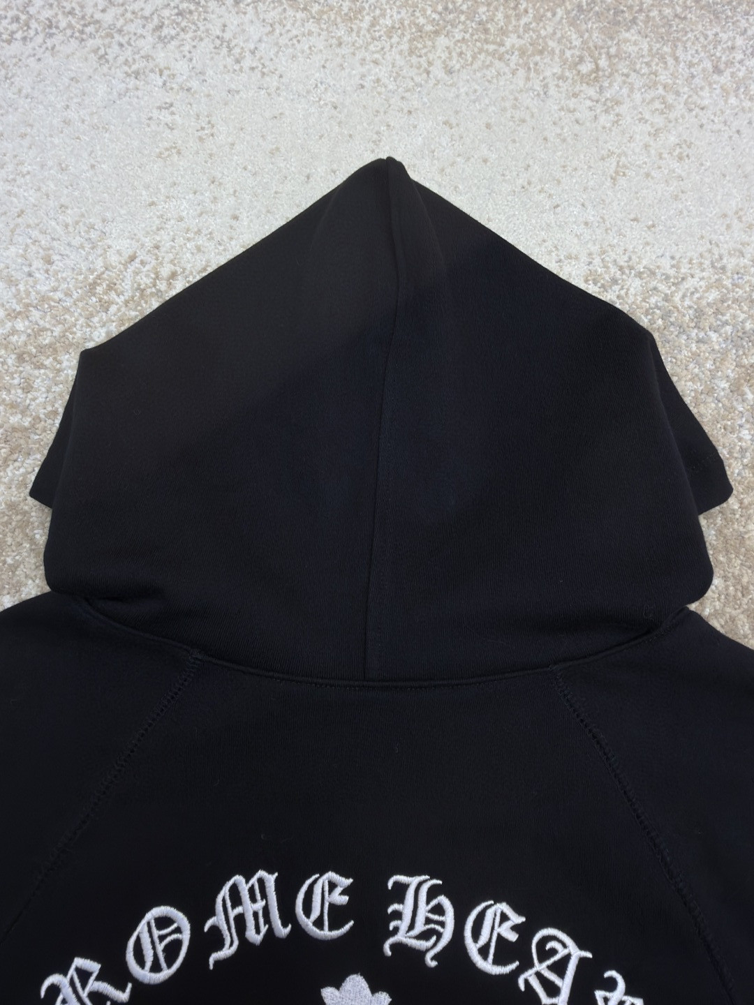 925纯银 Chrome Hearts 克罗心 后背梵文刺绣拉链连帽卫衣 外套 长袖 黑色 A5 