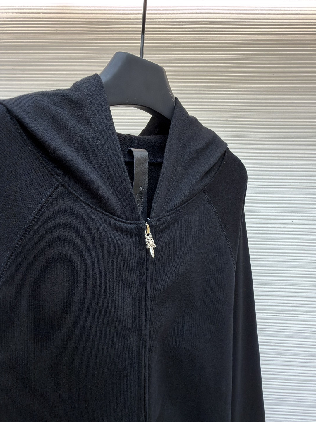 925纯银 Chrome Hearts 克罗心 后背梵文刺绣拉链连帽卫衣 外套 长袖 黑色 A5 