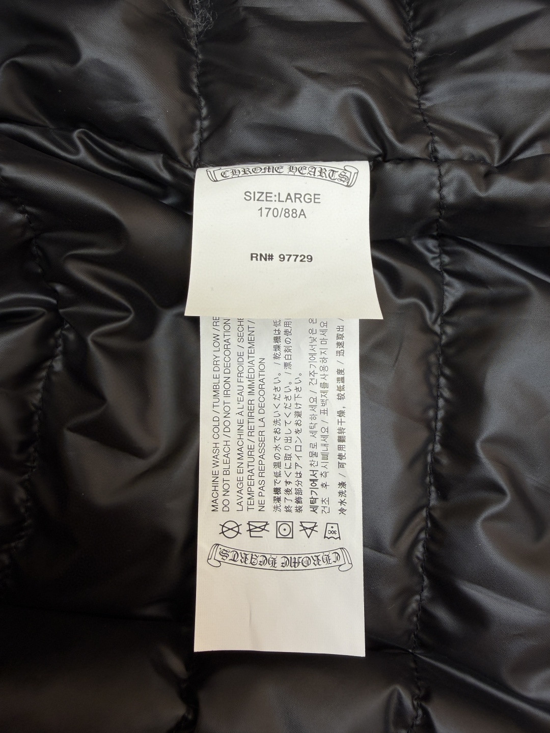 Chrome Hearts 克罗心 双面镀银衬衫式棉服 夹克 外套 长袖 黑色 C0