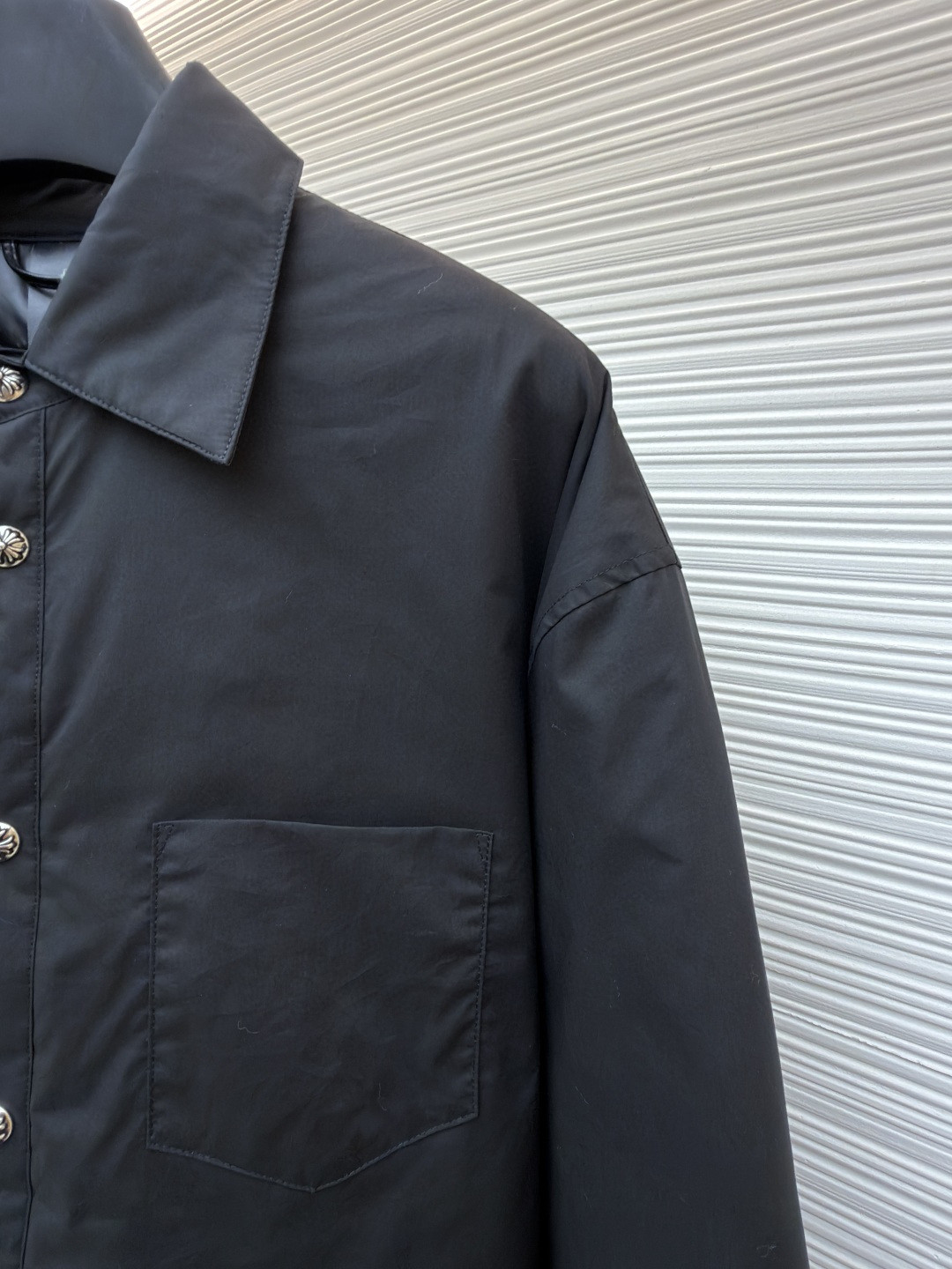 Chrome Hearts 克罗心 双面镀银衬衫式棉服 夹克 外套 长袖 黑色 C0