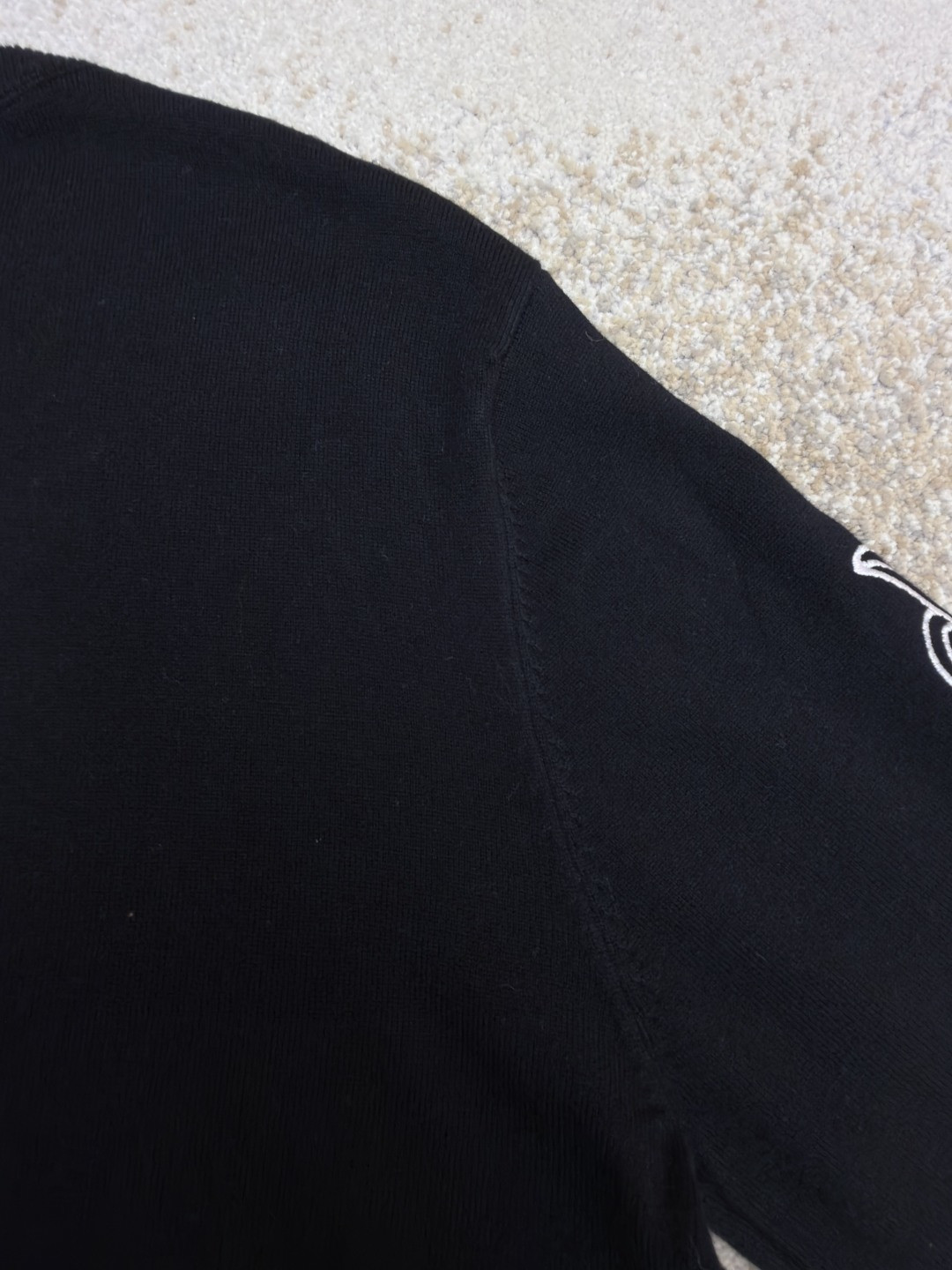 Chrome Hearts 克罗心 花臂卷轴绣花毛衣 针织衫 长袖 黑色 B0 