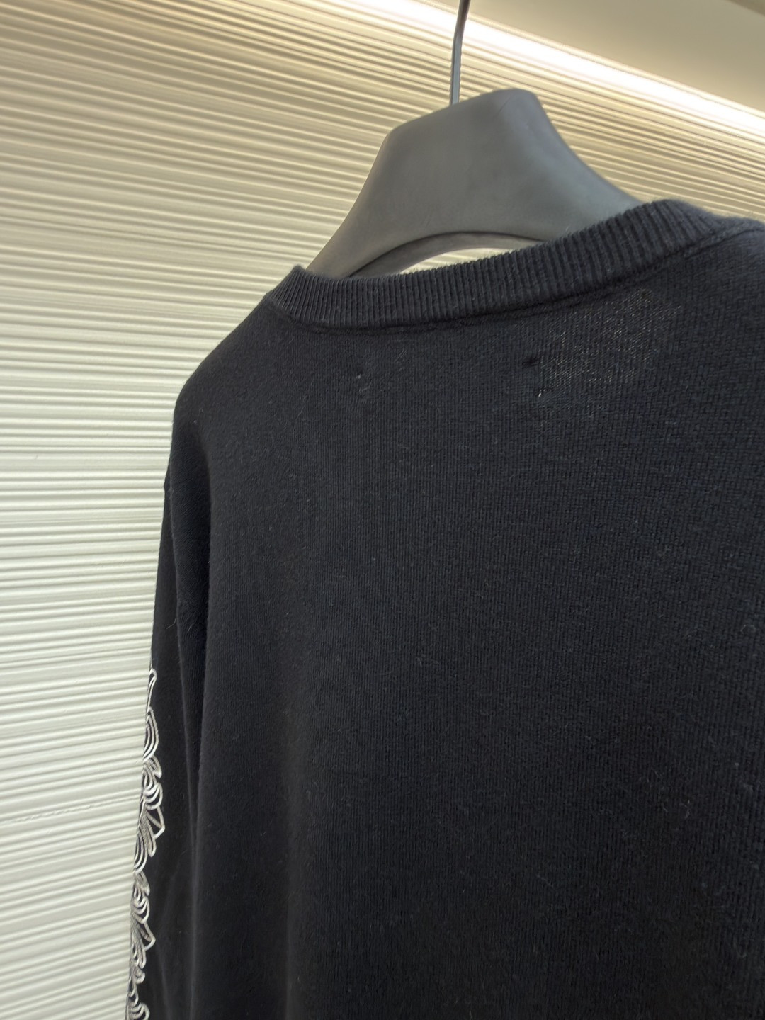 Chrome Hearts 克罗心 花臂卷轴绣花毛衣 针织衫 长袖 黑色 B0 