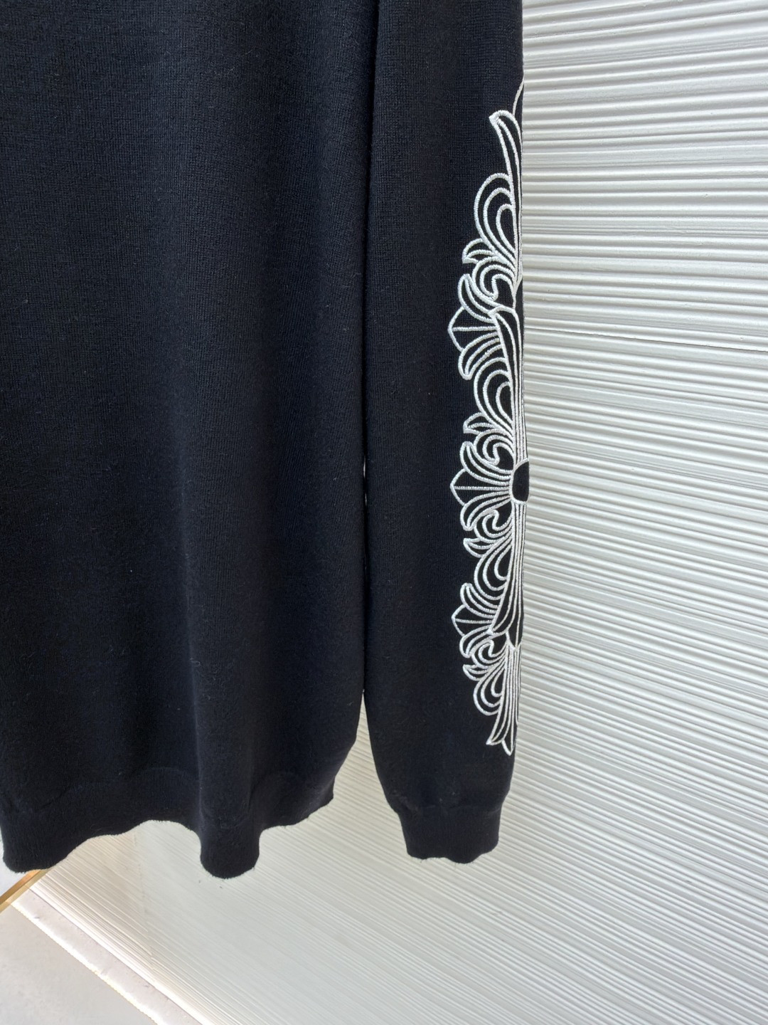 Chrome Hearts 克罗心 花臂卷轴绣花毛衣 针织衫 长袖 黑色 B0 