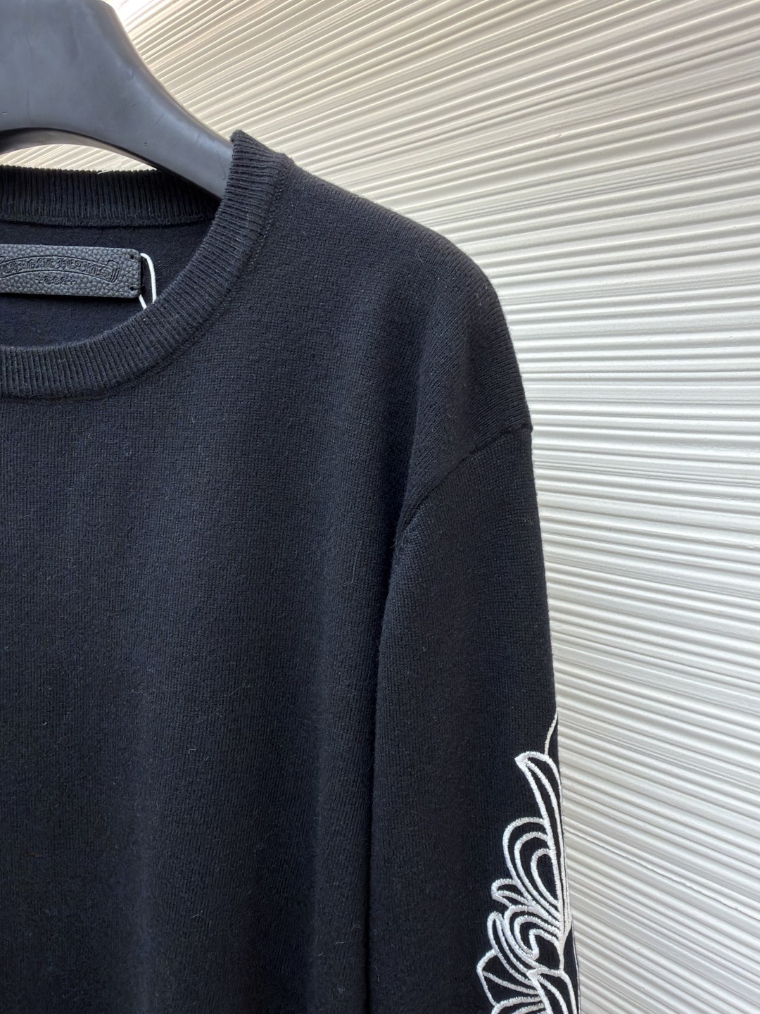 Chrome Hearts 克罗心 花臂卷轴绣花毛衣 针织衫 长袖 黑色 B0 