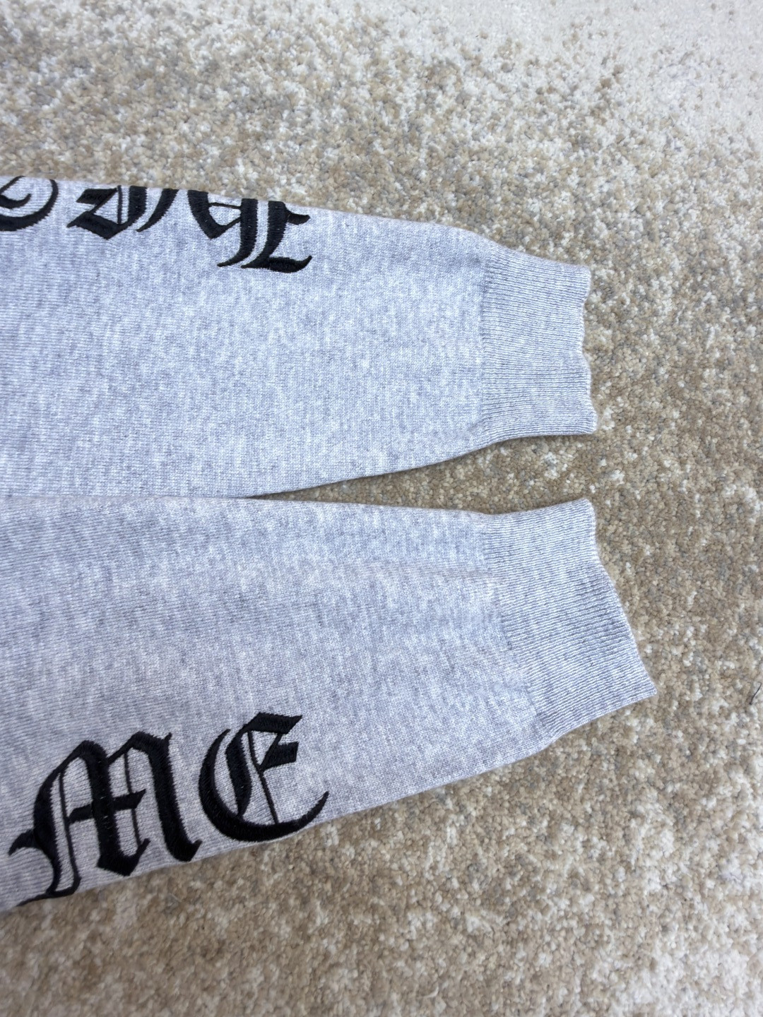 Chrome Hearts 克罗心 卷轴绣花毛衣 针织衫 长袖 灰色 B0 