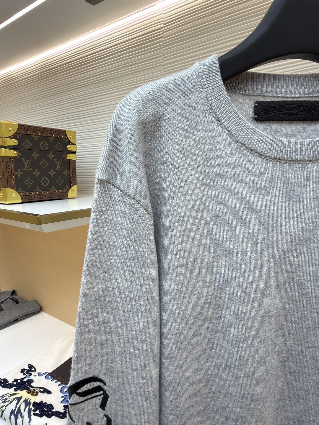 Chrome Hearts 克罗心 卷轴绣花毛衣 针织衫 长袖 灰色 B0 