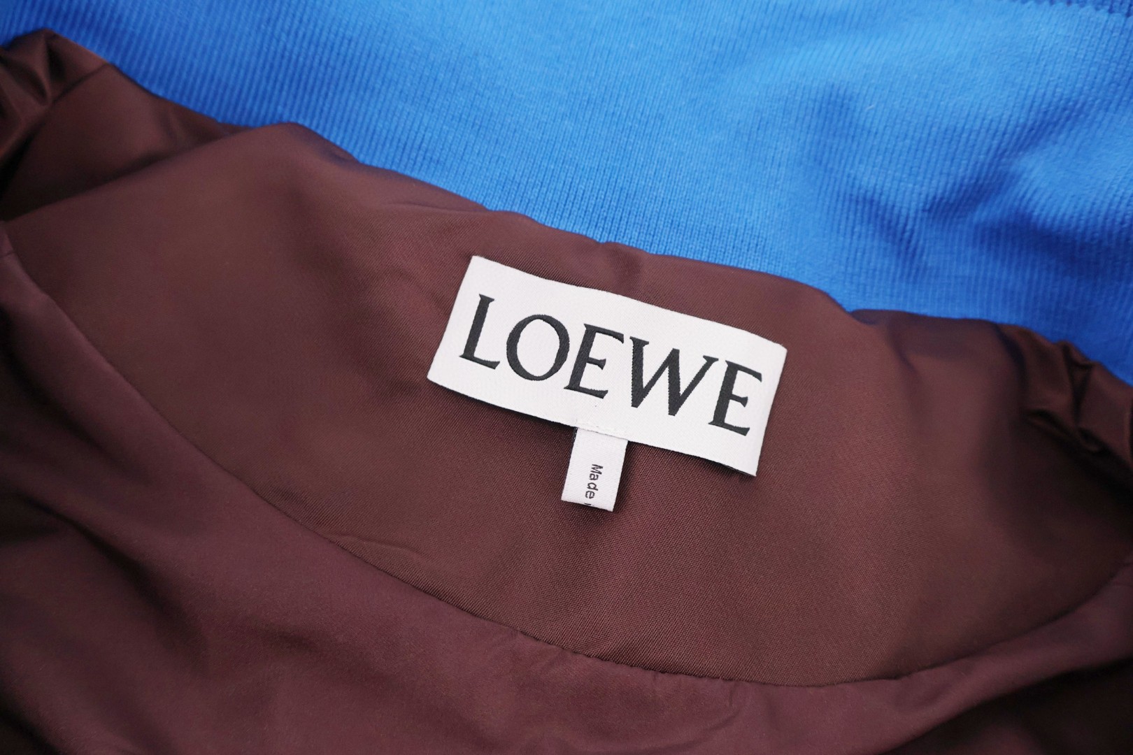 Loewe 罗意威 皮质拼接连帽拉链外套 夹克 长袖 棕色 C0 S359Y03XA3-3100