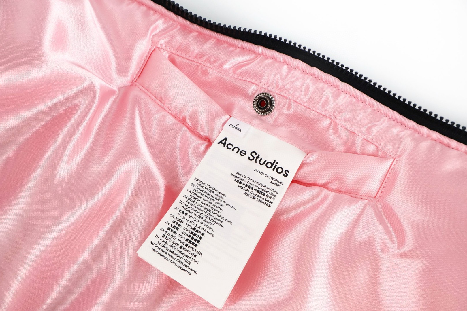 Acne Studios 暗夜飞行棉服 夹克 外套 长袖 黑色 C0 